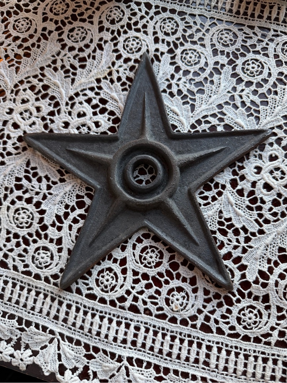 Rustic Black Cast Iron Star Wall Decor